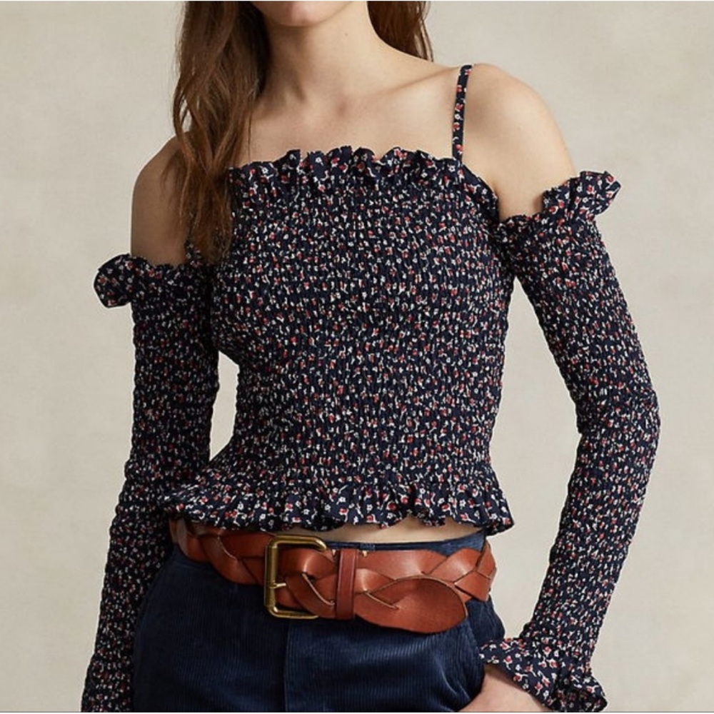 Ralph Lauren Navy and Red Patterned Skirt
